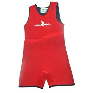 Warm Belly Wetsuits Kids Sz S Red Sleeveless Swimming Surfing Water Sports